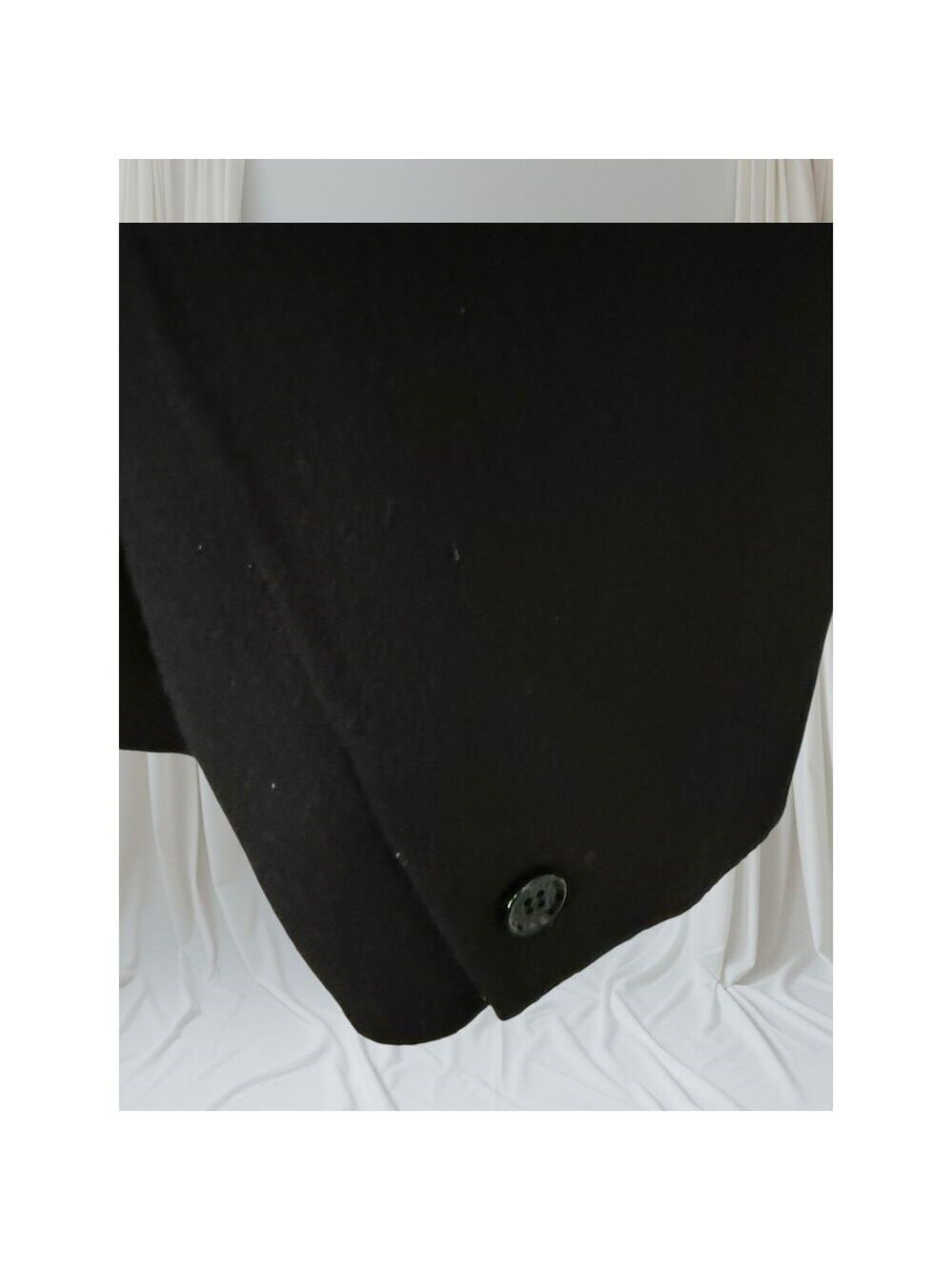 Talbots Woman Black Wool Blend Ruffle Collar Button Front Coat – Size 20W - Picture 2 of 10